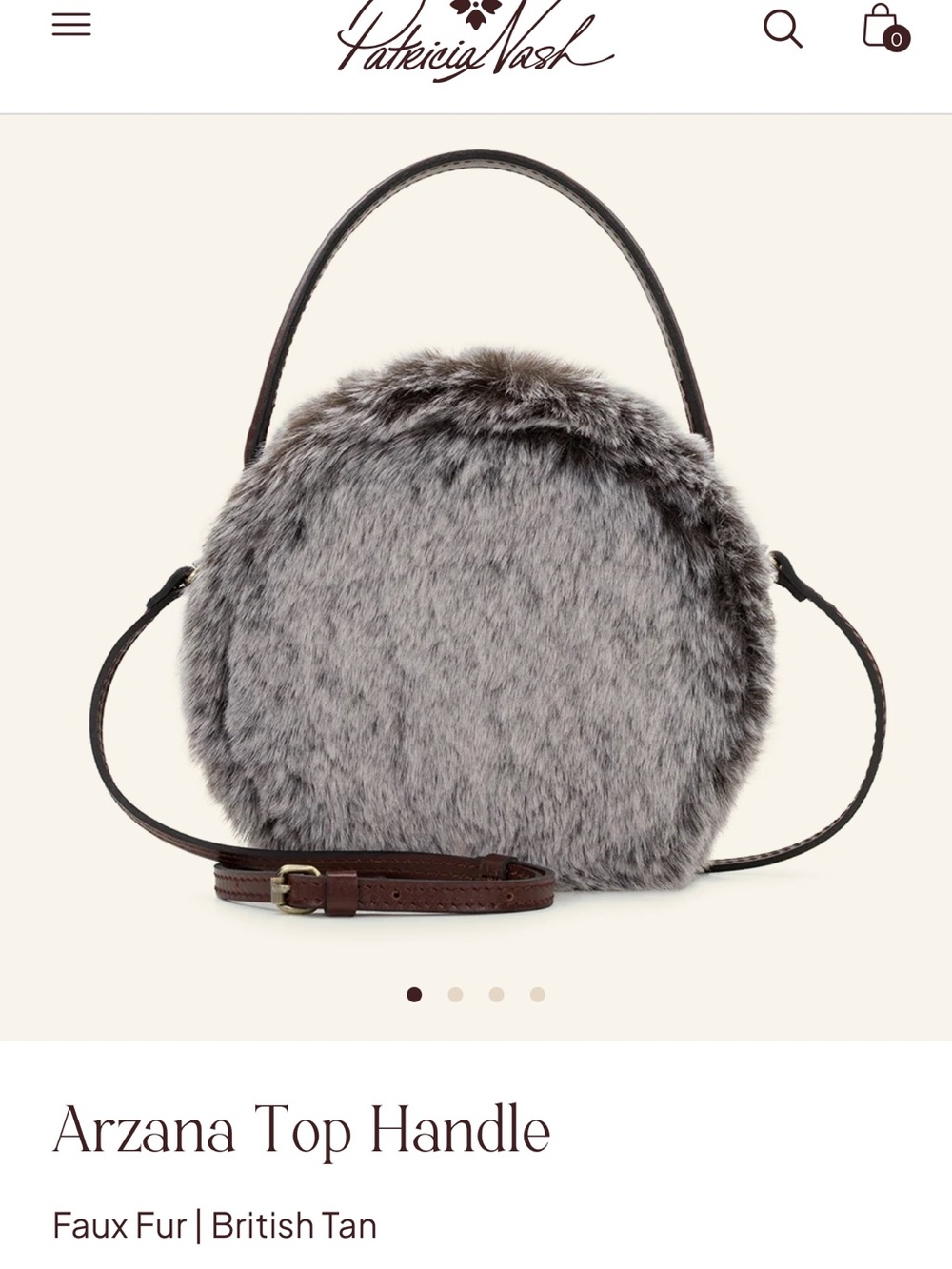 🔥🔥🔥Patricia Nash Arzana Top Handle Faux Fur Bag in Gray NWT🔥🔥🔥